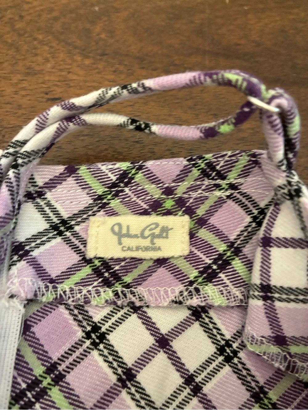 Brandy Melville John Galt Dress Plaid Purple Green One Size Mini Sleeveless - Picture 2 of 3